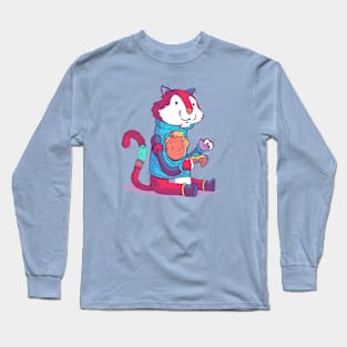 Gamer Cat // Funny Animals Playing Video Games Long Sleeve T-Shirt